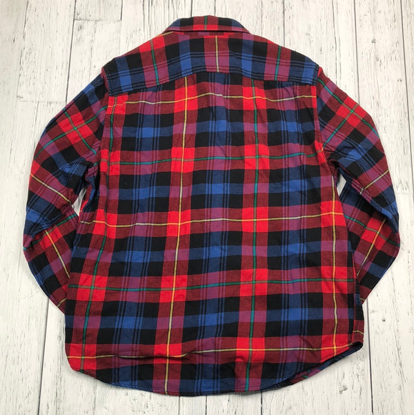American Eagle blue red plaid flannel - His L
