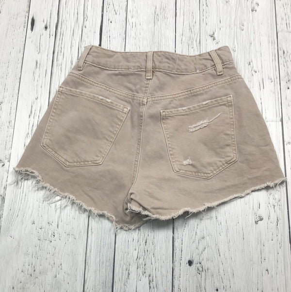 Garage beige distressed denim shorts - Hers XS/23