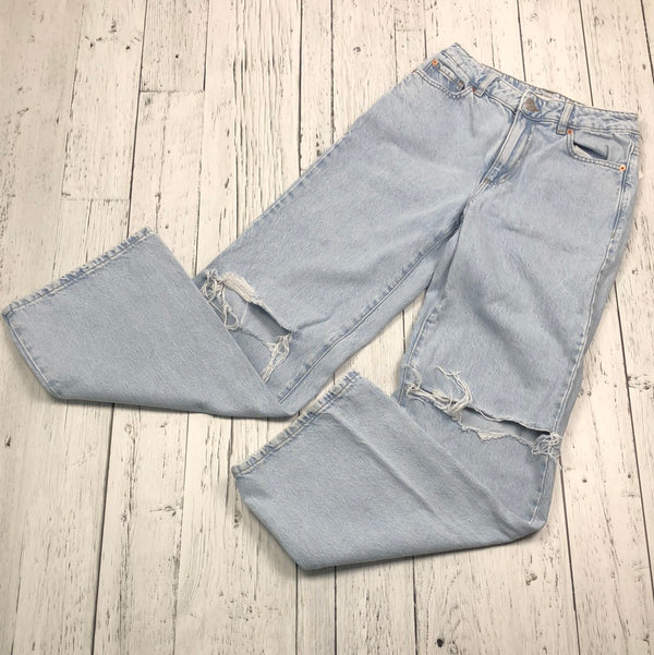 Garage blue distressed wide legged jeans - Hers XS/25/01