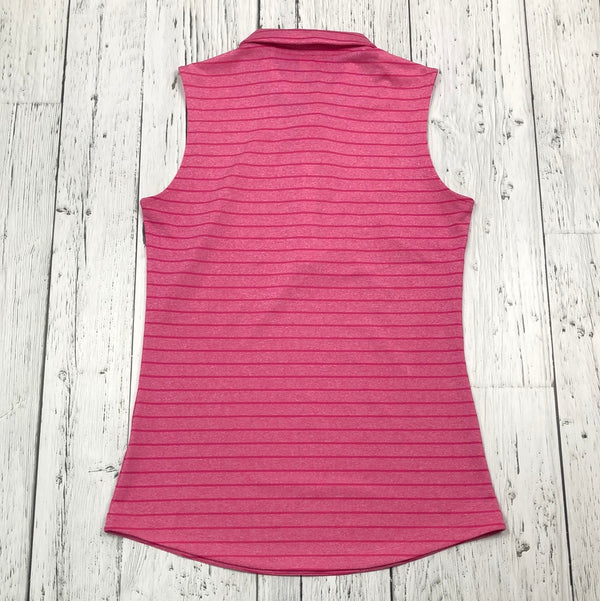 Puma pink striped golf shirt - Hers S