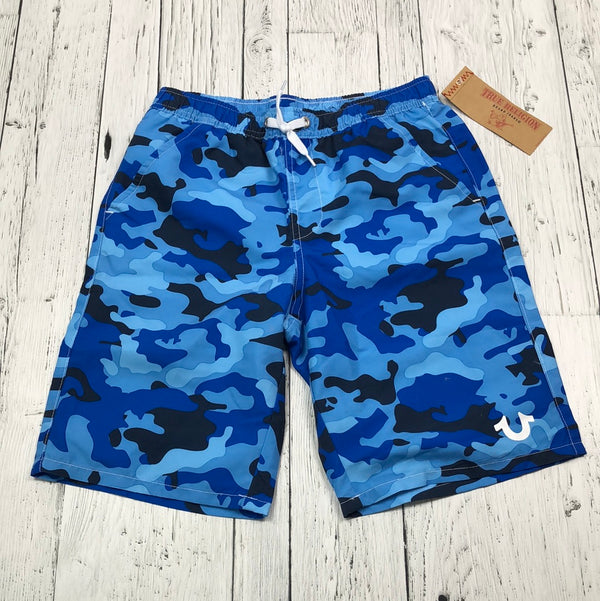 True Religion blue patterned swim shorts - Boys 10/12