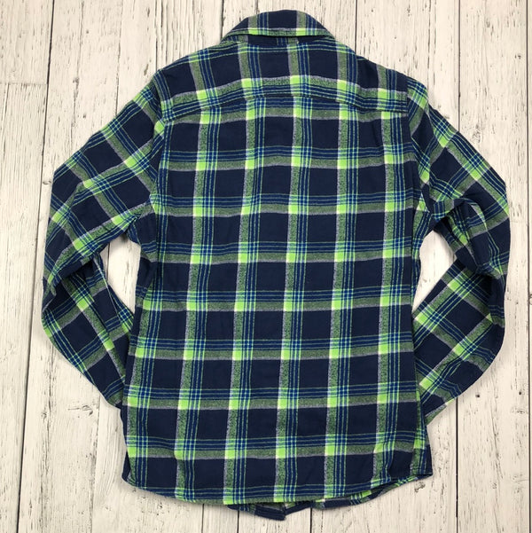 Hollister green blue plaid flannel - His S