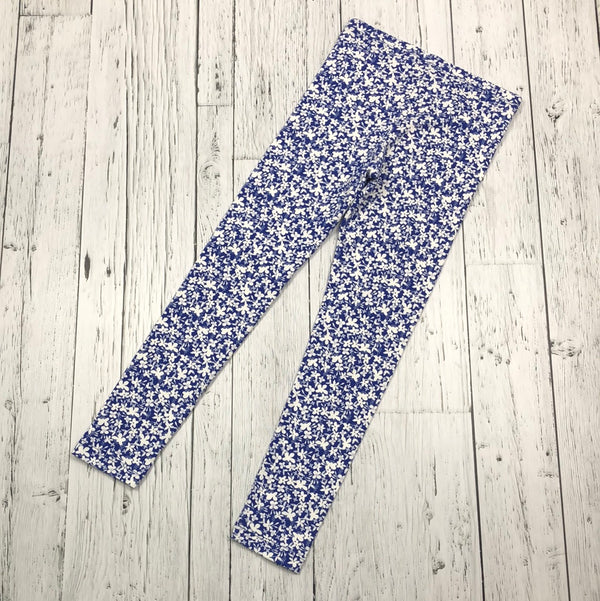 Tea blue white floral leggings - Girls 8