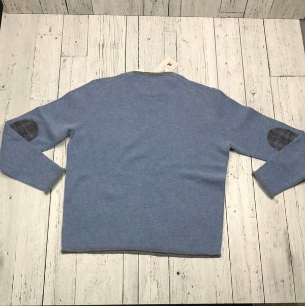 Black Brown blue lambs wool blend sweater - His XL