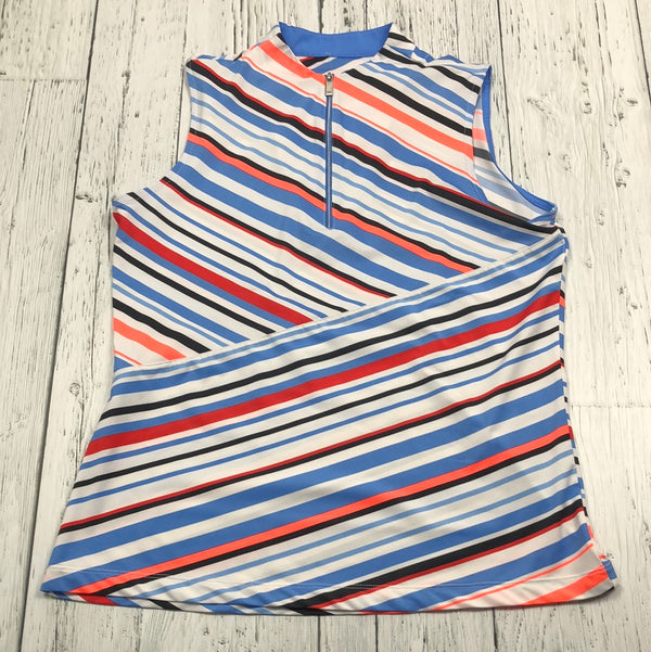 Tail white blue orange striped golf shirt - Hers M