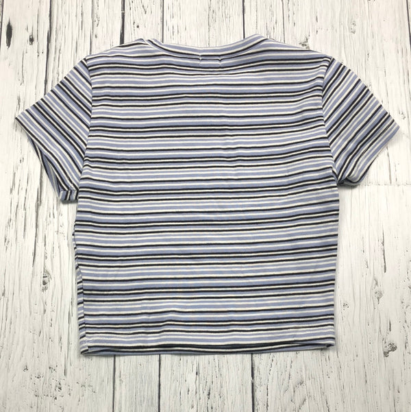 Garage blue black striped cropped t-shirt - Hers XS