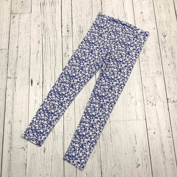 Tea blue white floral leggings - Girls 8