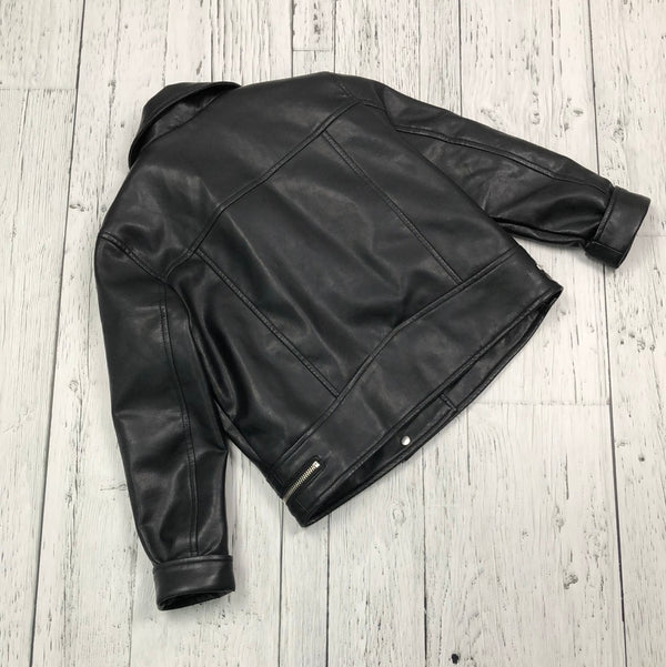 Zara black leather jacket - Girls 8