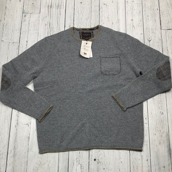 Black Brown grey lambs wool blend sweater - His XL