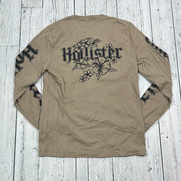 Hollister beige graphic long sleeve shirt - His S