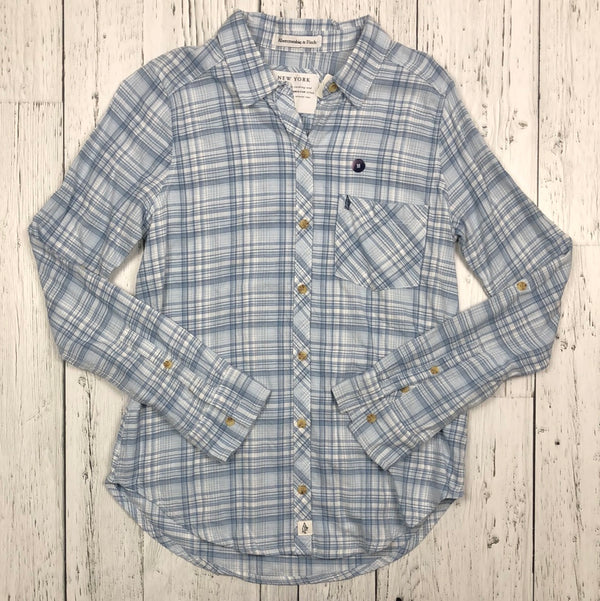Abercrombie&Fitch blue white plaid flannel - Hers M