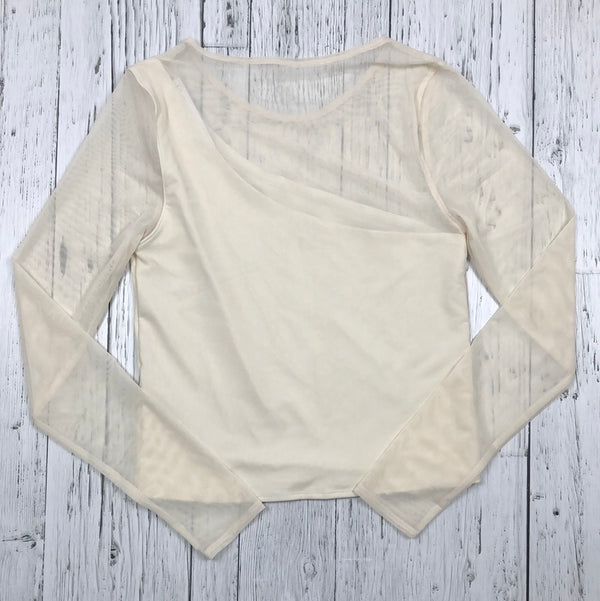 Abercrombie & Fitch Cream long sleeve mesh - Hers M