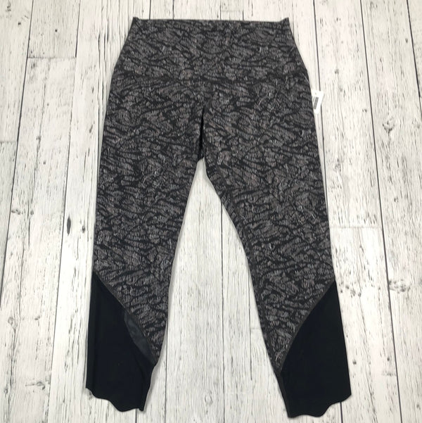 lululemon black grey printed leggings - Hers 10