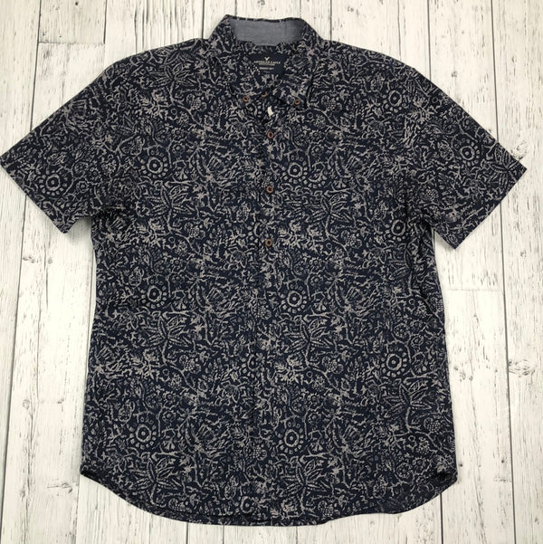 American Eagle Outfitters Blue Patterned Polo - His L