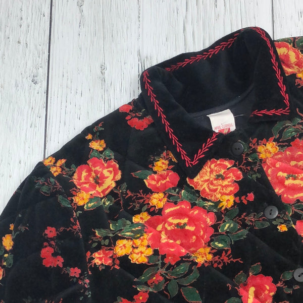 April Cornell black patterned button up jacket - Girls 10