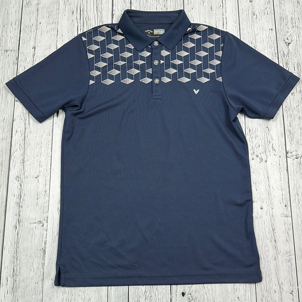 Callaway Navy Blue Pattern Golf Shirt - His S