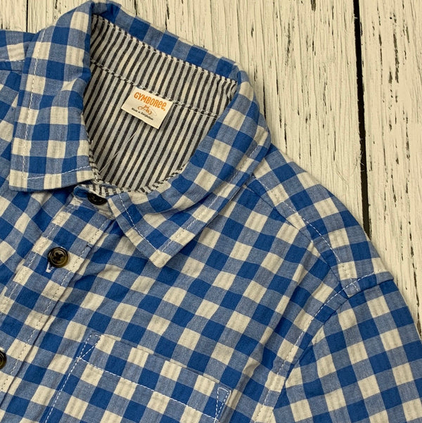Gymboree blue/white plaid button up shirt - Boys 7/8