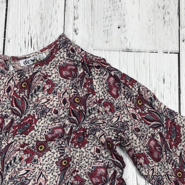 Dex white/pink patterned long sleeve shirt - Girls 10