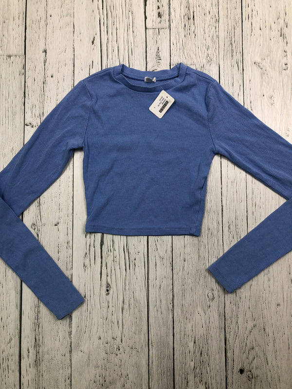 Garage blue crop long sleeve shirt - Hers XS