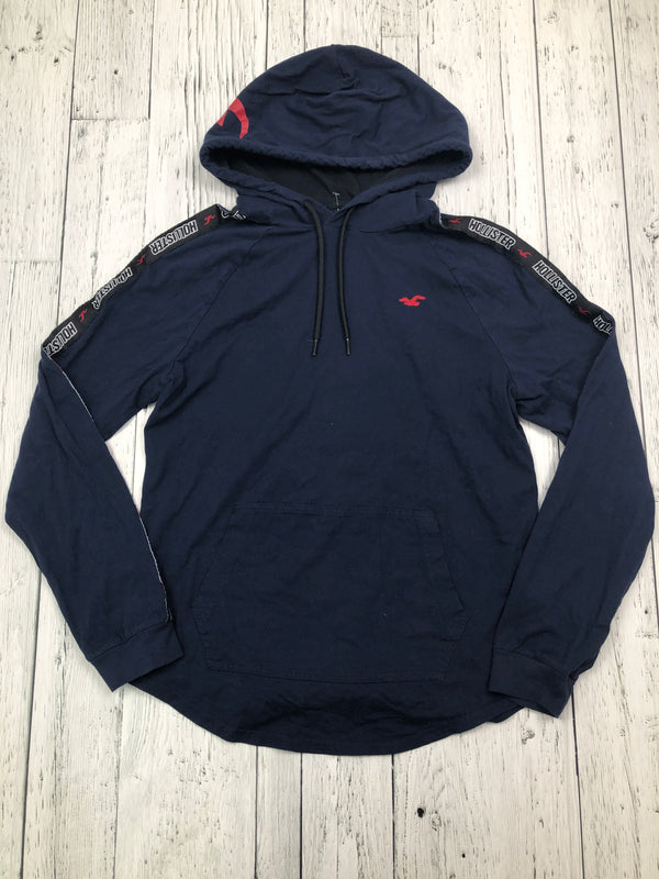 Hollister navy patterned hooded shirt - His M