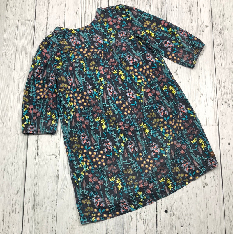 Tea grey blue floral shirt - Girls 7