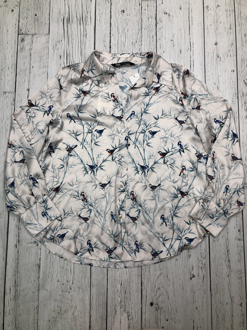 Zara white patterned silk shirt - Hers S