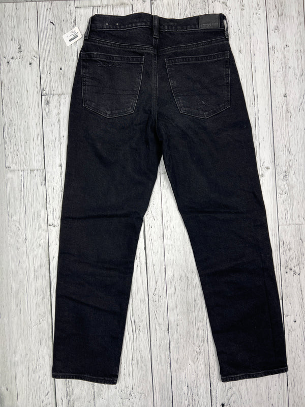 American Eagle Super hi-rise ankle straight black distressed jeans Hers S/4