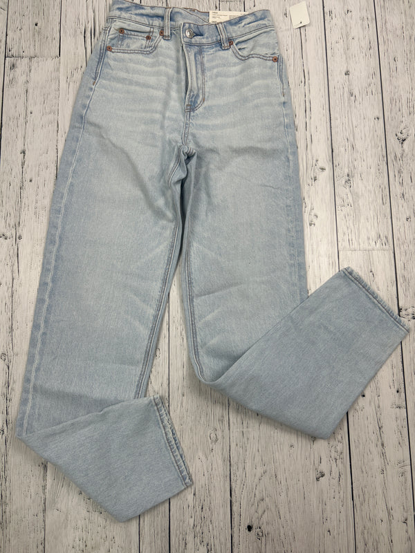 American Eagle blue highest rise baggy straight jeans - Hers XXS/23