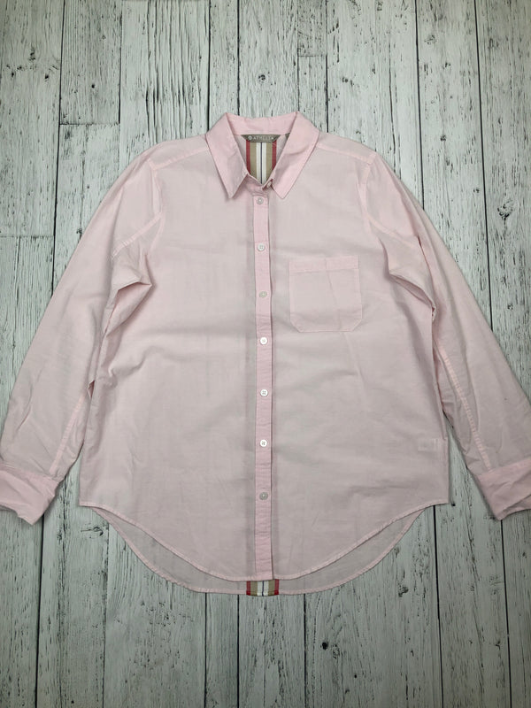 Athleta pink button up shirt - Hers M