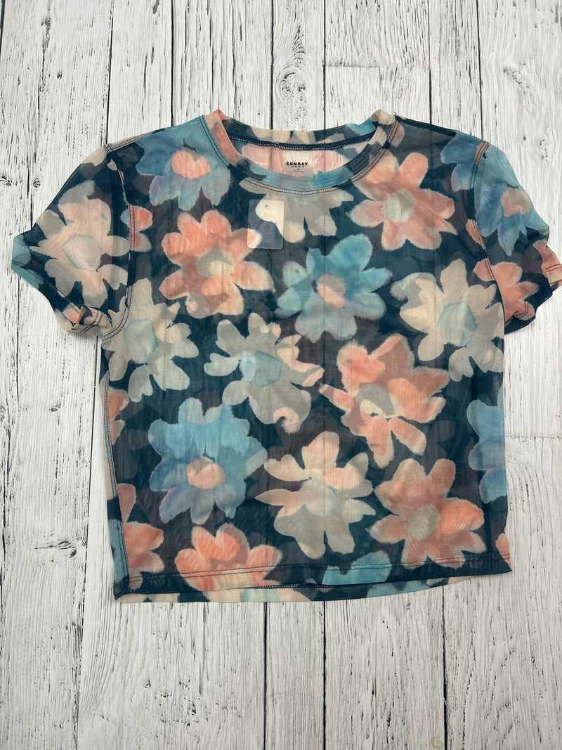 Sunday Best Aritzia floral sheer t shirt - Hers S