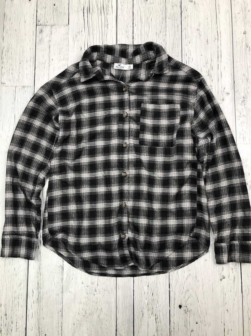 Hollister black white plaid flannel - Hers XS