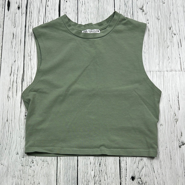 Zara green cropped tank top - Hers S