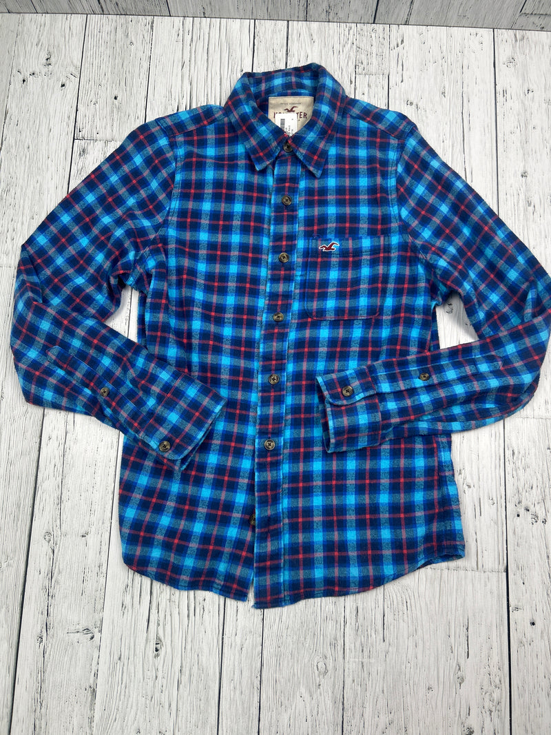 Hollister blue plaid button up shirt - His S