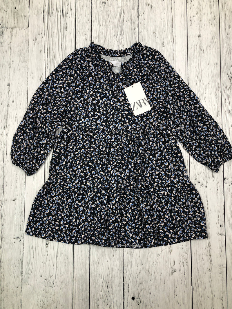 Zara black blue floral dress - Girls 7