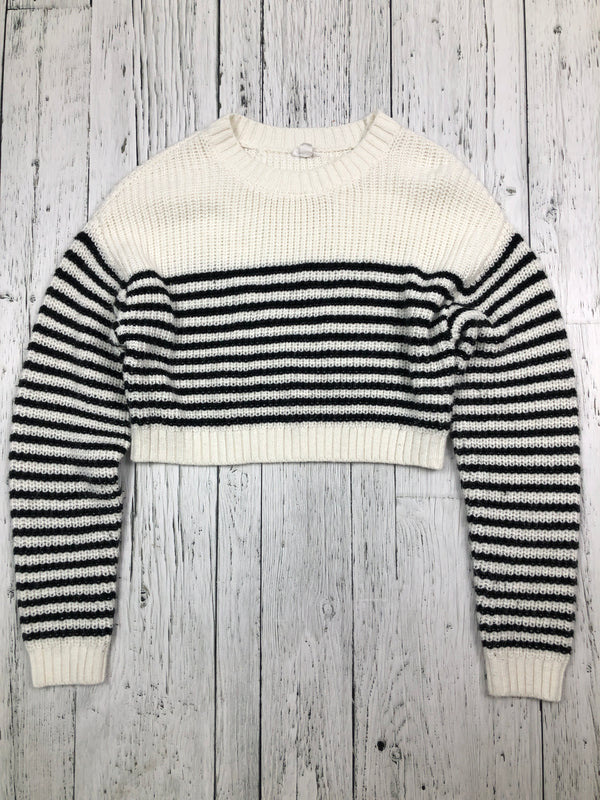 Garage black white striped knitted shirt - Hers XS