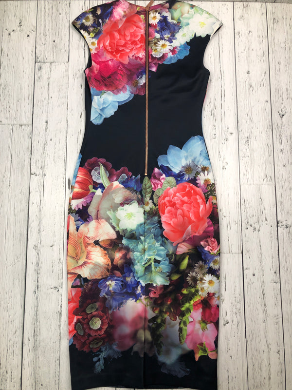 Ted Baker black red blue floral dress - Hers XS/2