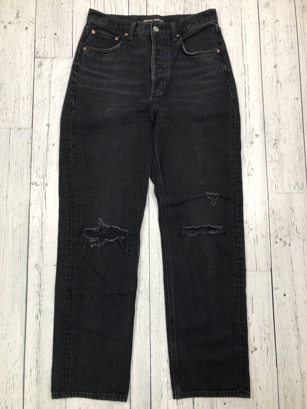 Denim Forum Joni high rise loose black jean - Hers XS/25