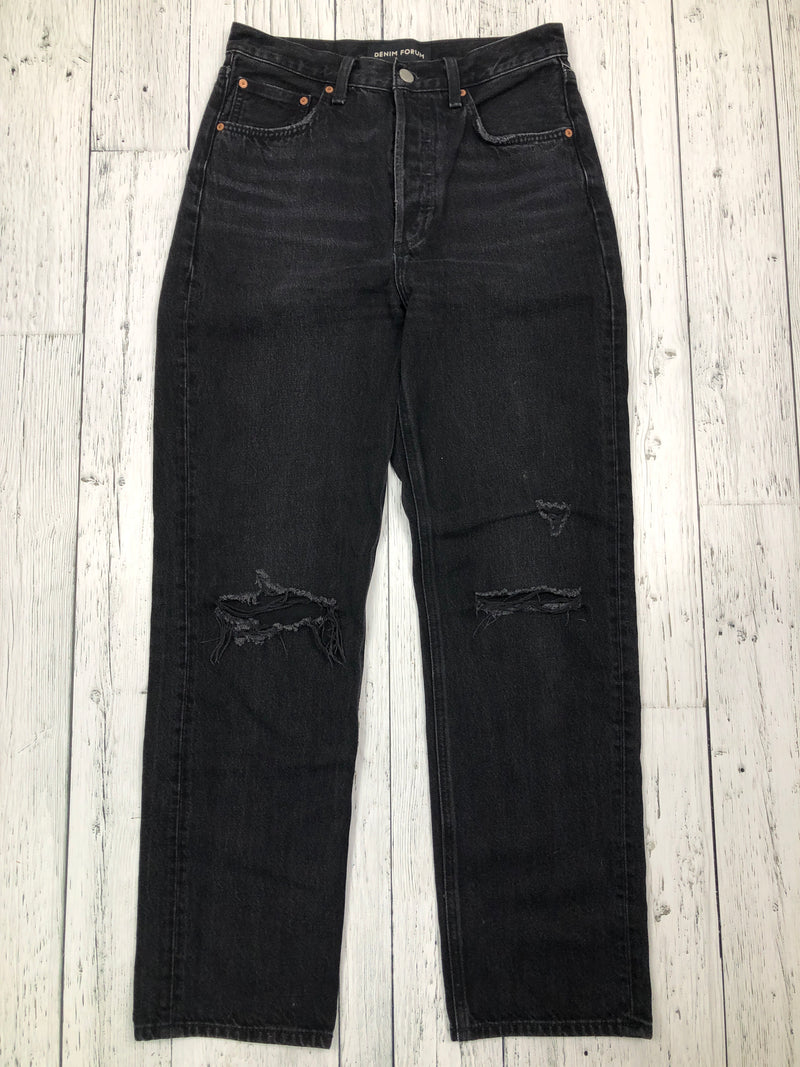 Denim Forum Joni high rise loose black jean - Hers XS/25