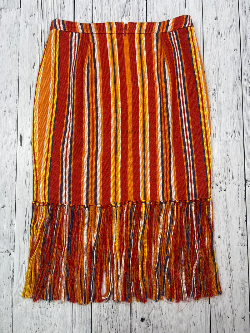 Pink Tartan orange red striped skirt - Hers S/6