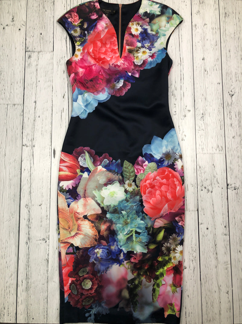 Ted Baker black red blue floral dress - Hers XS/2