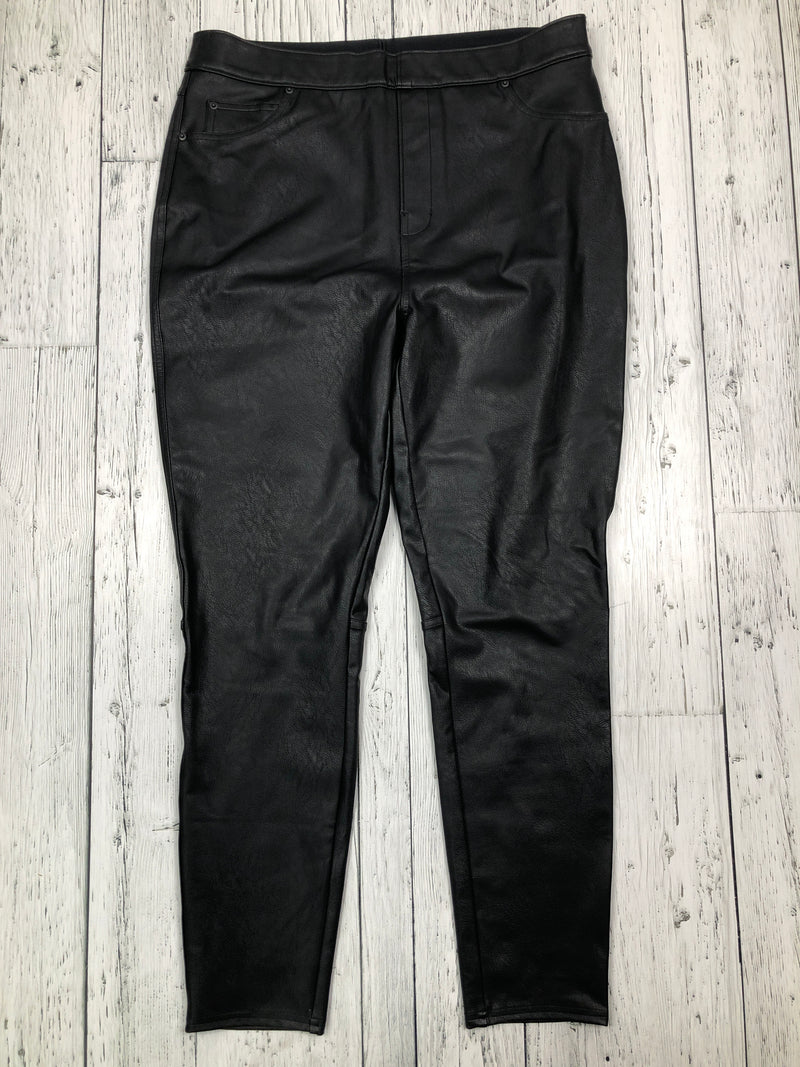 Spanx black pleather pants - Hers XL