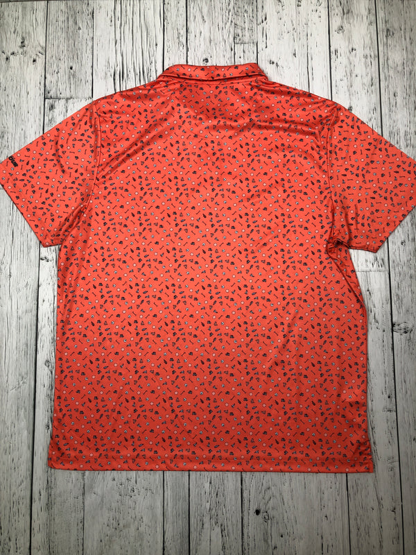 PGA golf orange patterned shirt - His 2XL