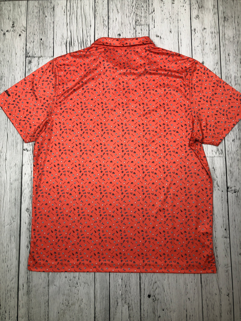 PGA golf orange patterned shirt - His 2XL