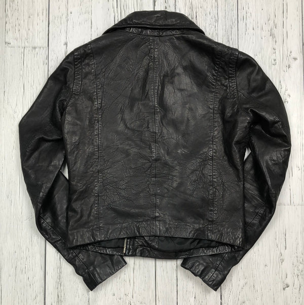 Madesell black leather jacket - Hers S