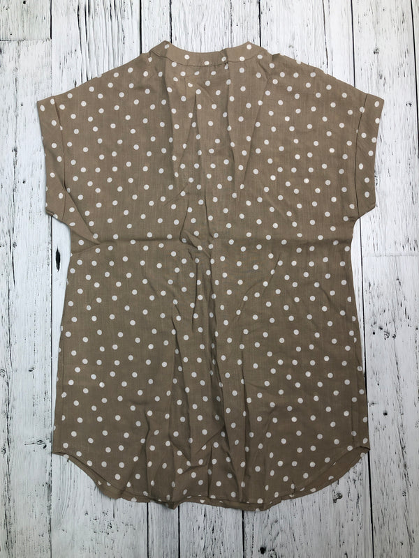 Rachel brown white polka dot shirt - Hers S
