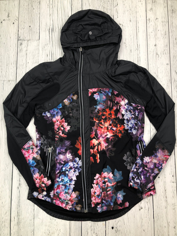 lululemon black floral jacket - Hers L/12