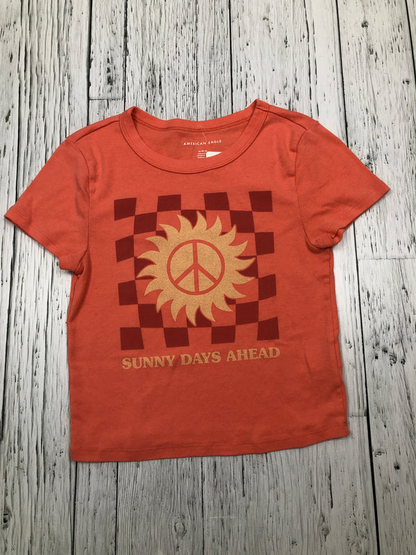 American eagle orange graphic crop top - Hers M