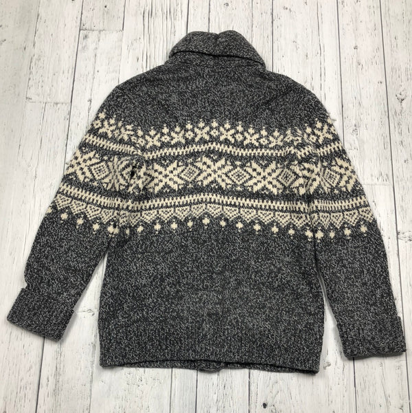 American Eagle Grey/White Knit Cardigan - His S