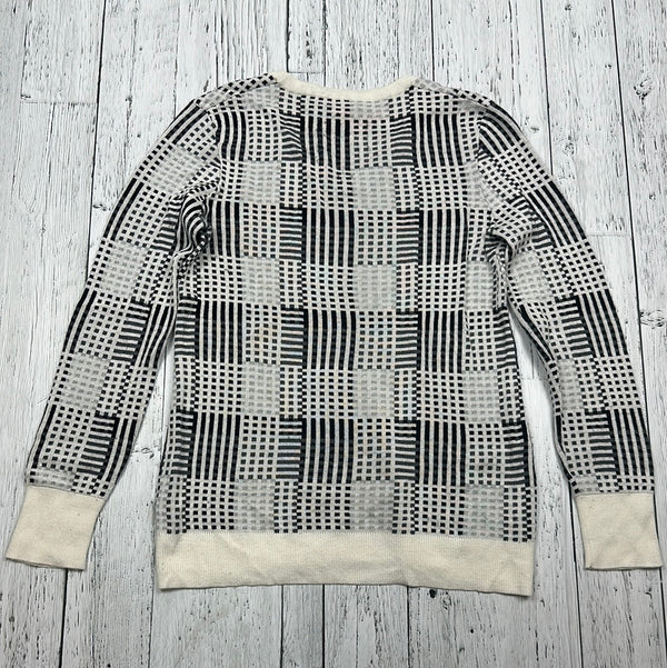 Equipment White/Black Pattern Knit Sweater - Hers M
