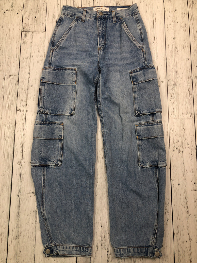 Denim Forum blue 90s millie high rise cargo jeans - Hers XS/23